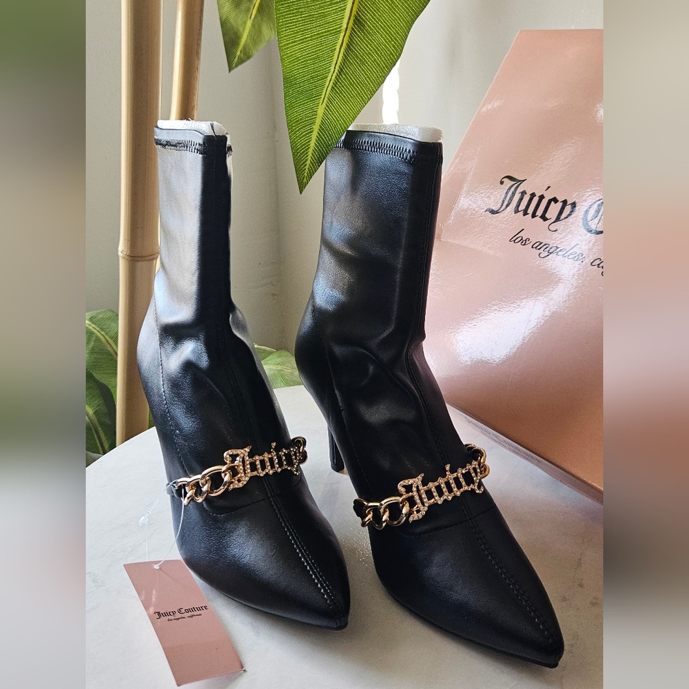 New Juicy Couture Black & Gold Women's Tommi Booties US Sz 6.5 - Picture 7 of 16